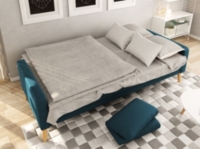 Canape Droit 3 Places Scandinave Convertible En Tissu Bleu Petrole Anja Maison Et Loisirs E Leclerc