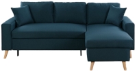 Canape D Angle Scandinave Reversible Convertible Avec Coffre En Tissu Bleu Petrole Olga Maison Et Loisirs E Leclerc