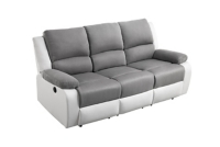 Canape De Relaxation Electrique 3 Places Blanc Gris Relax Ii