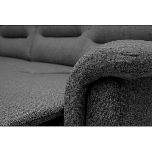 Canapé de relaxation manuel 3 places en tissu gris foncé KING