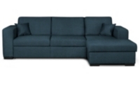 Canapé d'angle Bleu Tissu Moderne Grand