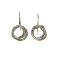 Boucles D'oreilles Vintage - Plaqué Argent Et Strass Zircons - Style Pendantes Dormeuses