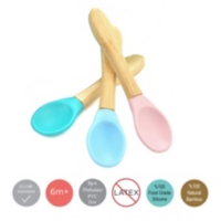 Cuilleres Bebe En Bambou Et Silicone Lot De 2 Au Meilleur Prix E Leclerc