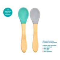 Cuilleres Bebe En Bambou Et Silicone Lot De 2 Au Meilleur Prix E Leclerc