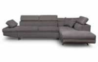 Canapé d'angle 5 places Gris Tissu Design Grand