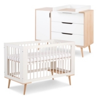 Sofie Ensemble Commode A Langer Et Lit Bebe Style Scandinave 1x60 Blanc Au Meilleur Prix E Leclerc