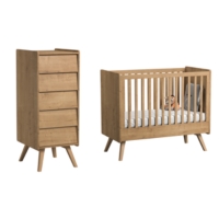 Lit Bebe 60x1 Et Chiffonnier Vox Vintage Bois Vert Au Meilleur Prix E Leclerc