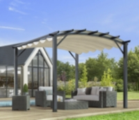  Pergola  arche  aluminium  acier avec toit en toile cru 11 