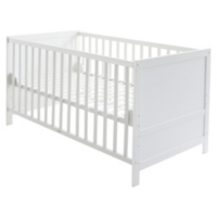 Lit Bebe Evolutif 70 X 140 Cm Reglable En Hauteur 3 Barreaux Coulissants Blanc Au Meilleur Prix E Leclerc