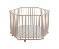Parc Matrix Hexagonal Fond Reglable 6 Roues Cadre Blanc Motifs Etoiles Au Meilleur Prix E Leclerc