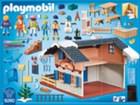 chalet avec skieurs playmobil leclerc