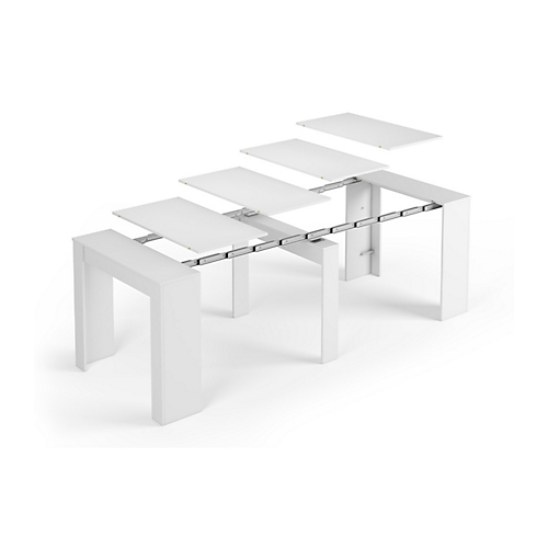 Table à manger extensible L51/237 x P90 x H78 cm, blanc UNITED
