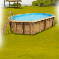 Piscine Bois Octogonale L490 X L300 X H120 Cm Maison Et Loisirs