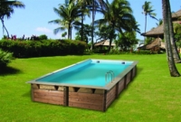 Piscine Hors Sol Bois Bwt Mypool Weva Carre 4x4 H133cm Sur