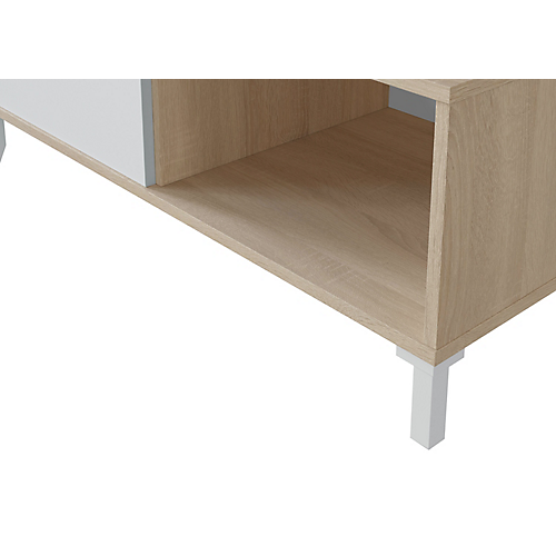 Table basse 2 Niches L100cm - Blanc/chêne