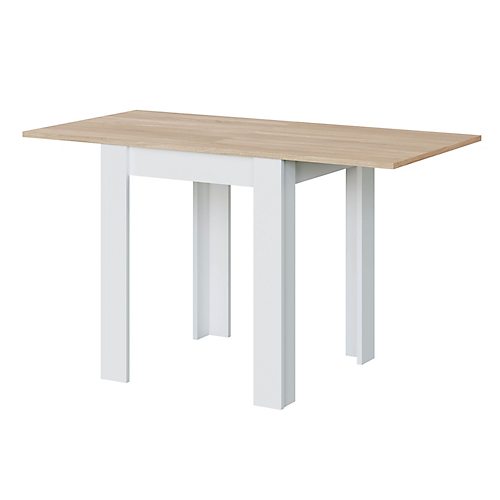 Table auxiliaire extensible L67/134 x P67cm - Blanc/chêne