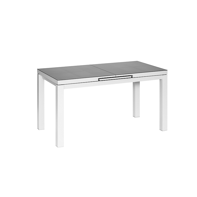 Table de jardin en aluminium extensible Ibiza gris perle 6/8 personnes
