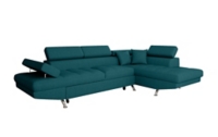 Canapé d'angle 5 places Bleu Tissu Contemporain Confort
