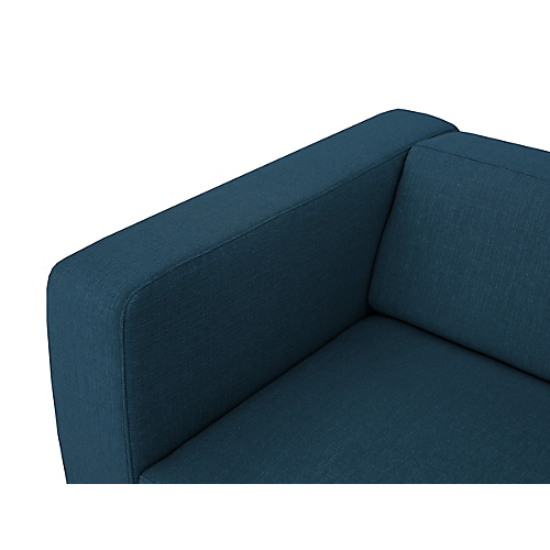 Canapé fixe 2 places en tissu avec pieds épingles - Bleu pétrole