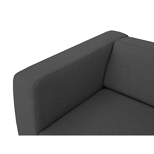 Canapé fixe 2 places en tissu avec pieds épingles - Gris foncé