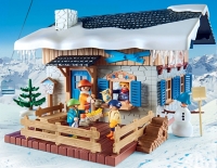 chalet avec skieurs playmobil leclerc